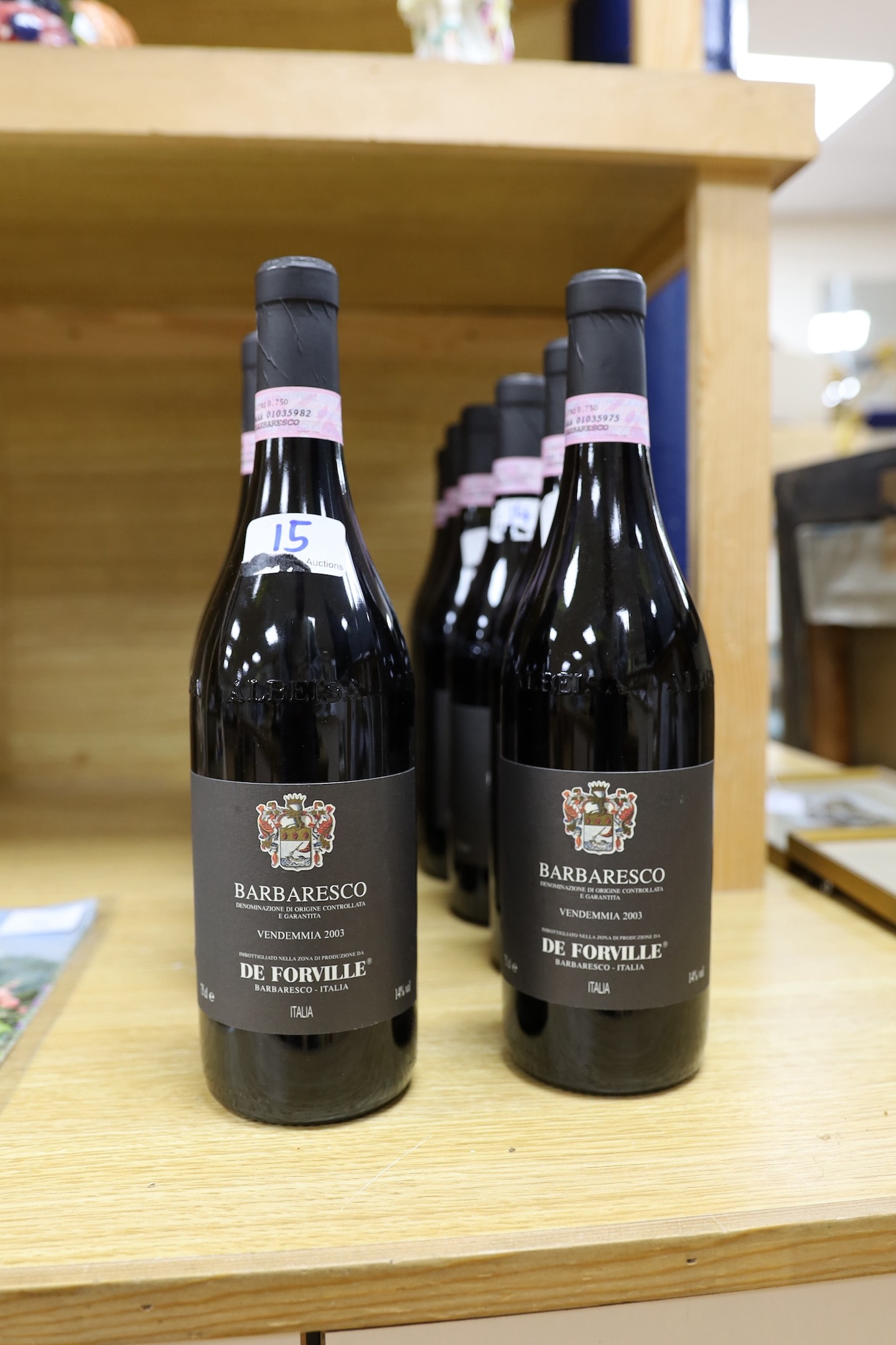 Twelve bottles of Barbaresco De Forville Vendemmia, 2003.